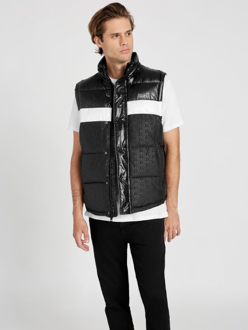 Guess Eco Yung Doudoune à Capuche Color-block Jet Black Multi