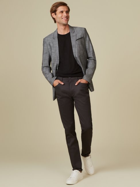 Sanders Chambray Blazer Guess Noir De Jais