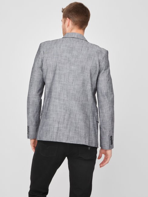 Sanders Chambray Blazer Guess Noir De Jais