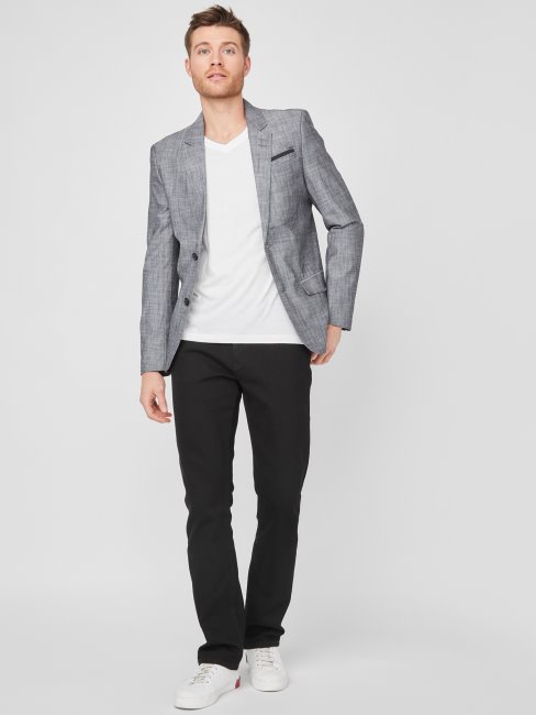 Sanders Chambray Blazer Guess Noir De Jais