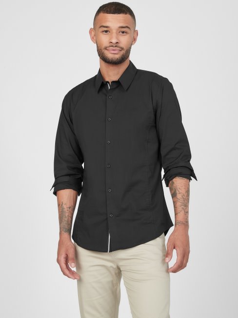 Chemise En Popeline Damon Noir Jet Guess