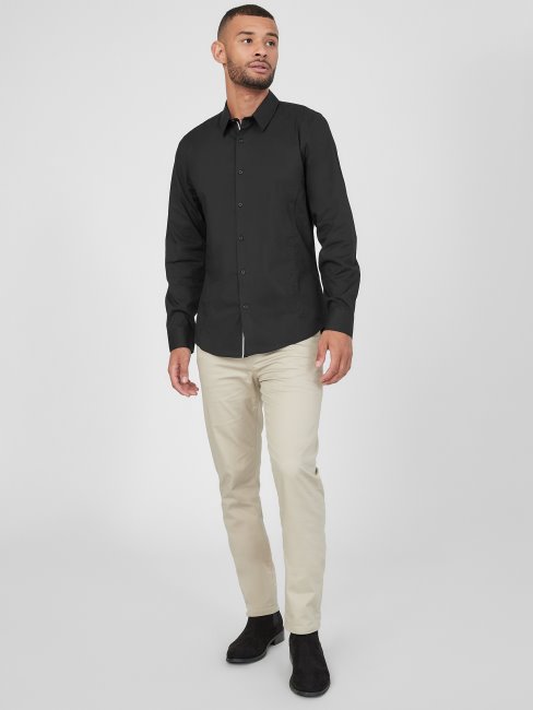 Chemise En Popeline Damon Noir Jet Guess