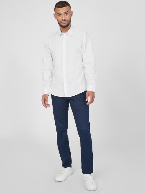 Chemise Popeline Damon Guess True Blanc