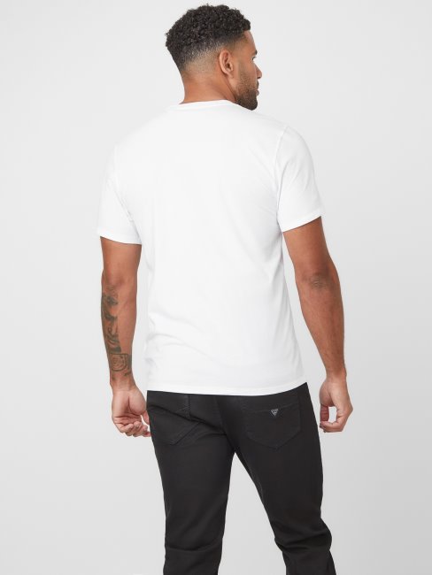 T-shirt Pekah à Imprimé Camouflage Et Logo Blanc Pur Guess