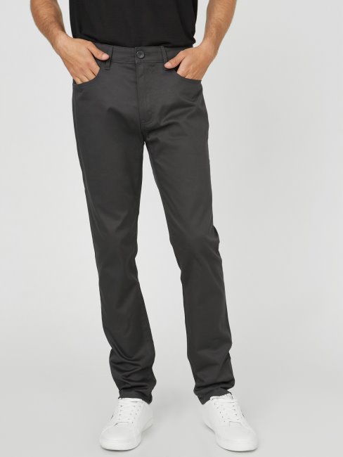 Pantalon En Satin Gris Brouillard Guess Ledger