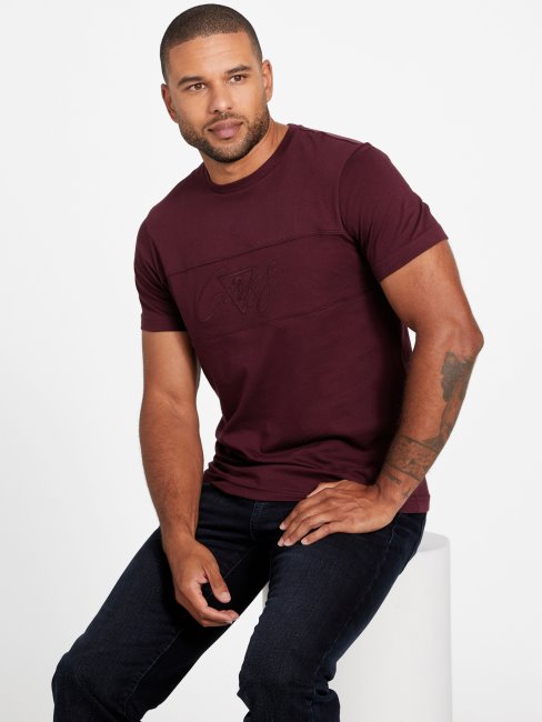 T-shirt Marmont Rouge à Col Rond Avec Logo Motzy