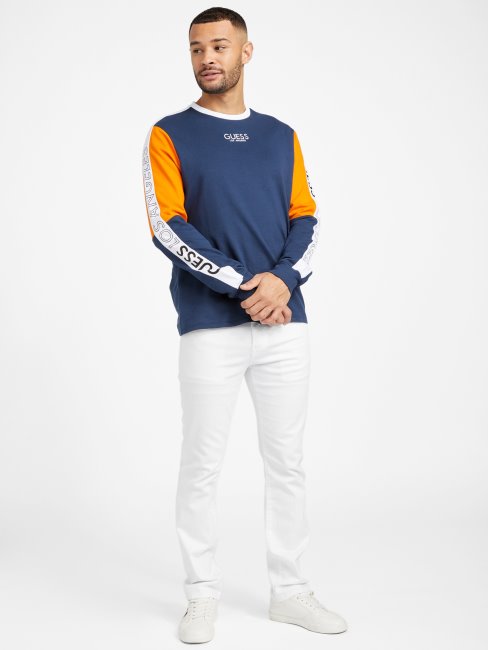 Guess Eco Kane Sweat Color-block Soie Bleu Multi