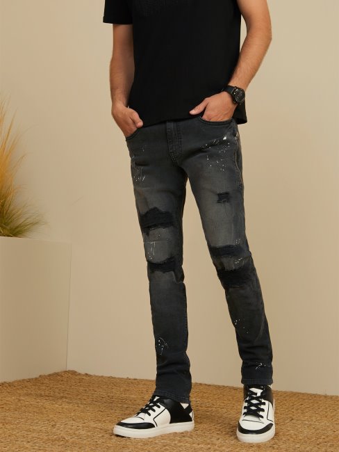 Guess Eco Liam Jean Skinny Noir Destroy
