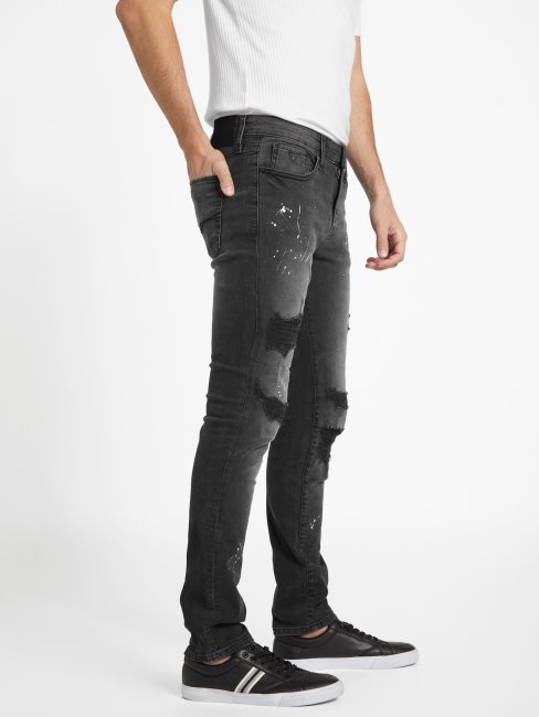 Guess Eco Liam Jean Skinny Noir Destroy