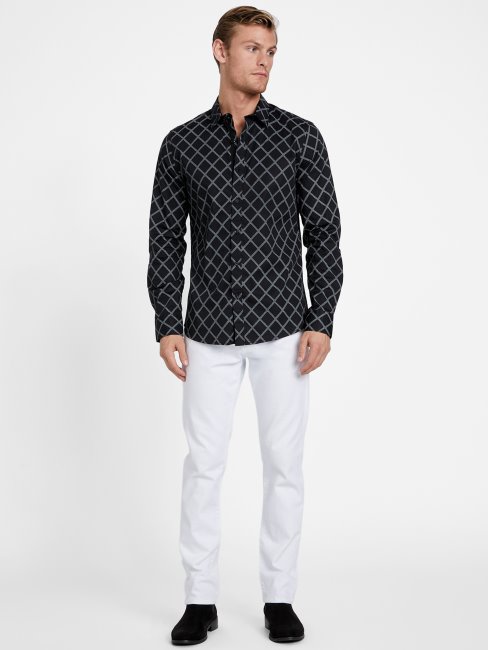 Chemise Guess Noir Jet Géométrique Lancel