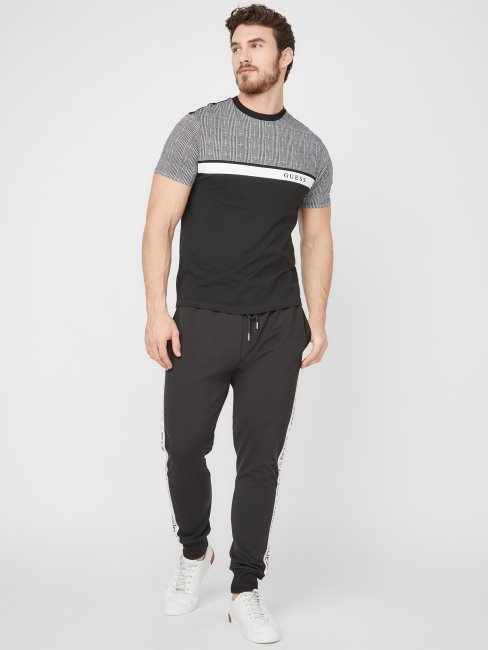 Tee Shirt Guess Martyn Color-block Jet Black Multi