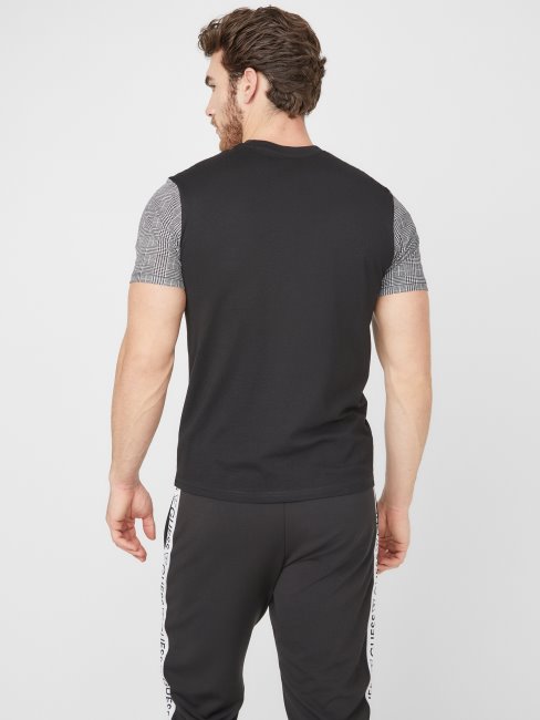 Tee Shirt Guess Martyn Color-block Jet Black Multi