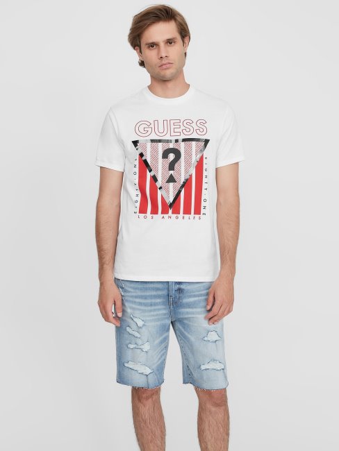 Tee Shirt Eco Ulmo Logo Blanc Pur Guess