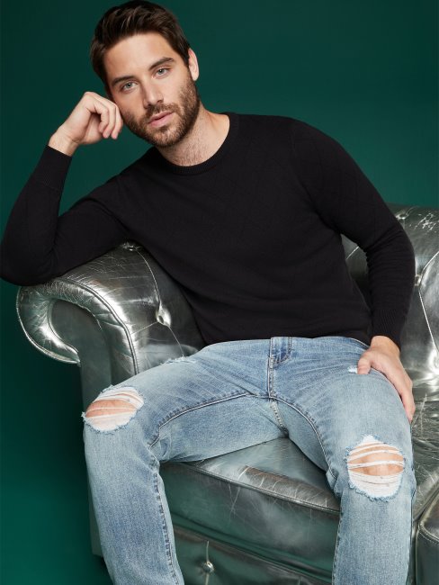 Boise Diamant Pull Guess Noir De Jais