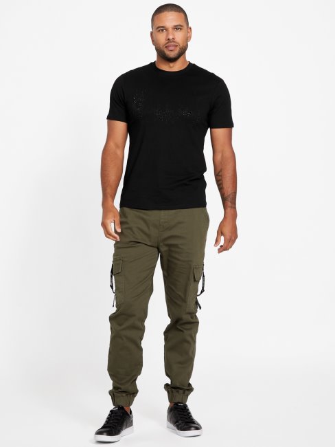 Tee Shirt Gobi Ras Du Cou à Logo Noir Jet Guess