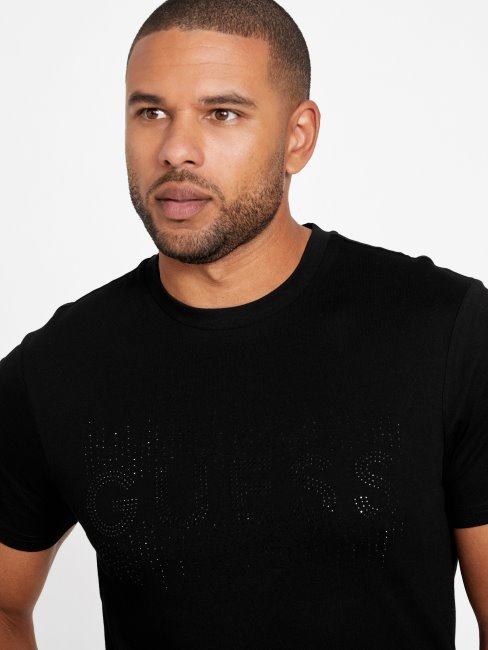 Tee Shirt Gobi Ras Du Cou à Logo Noir Jet Guess