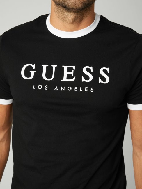 Guess Kirk Logo Crew Tee Jet Noir