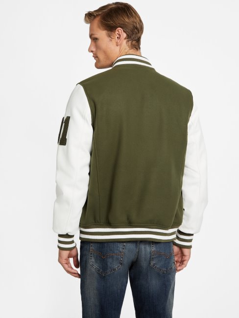 Veste Universitaire Ivy à Capuche Olive Morning Guess