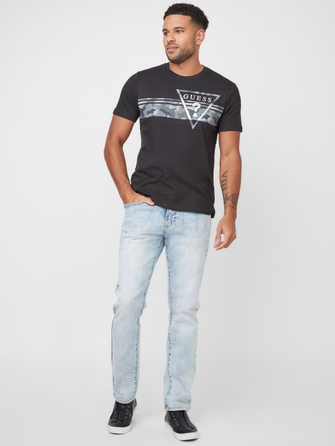 T-shirt Pekah à Logo Imprimé Camouflage Noir Jet Guess