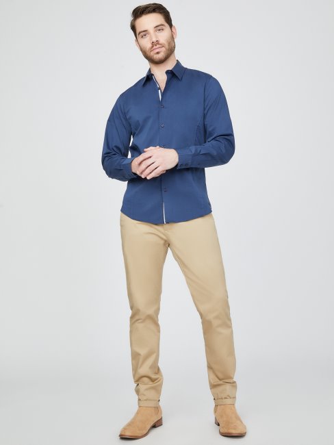 Chemise En Popeline Damon Bleu De Soie