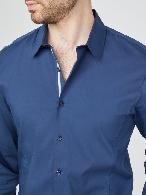 Chemise En Popeline Damon Bleu De Soie
