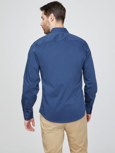 Chemise En Popeline Damon Bleu De Soie