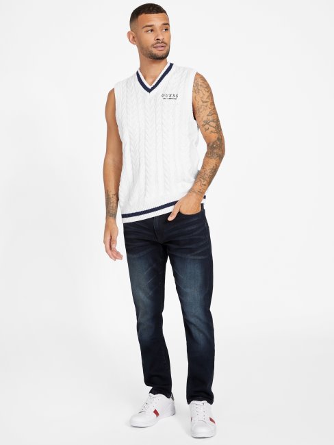 Pull Jonas Gilet Blanc Pur Guess
