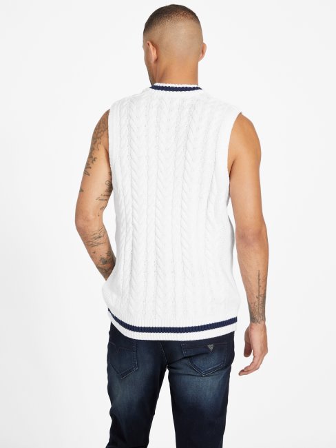Pull Jonas Gilet Blanc Pur Guess