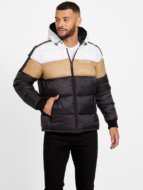 Tober Doudoune à Capuche Guess Jet Black Multi