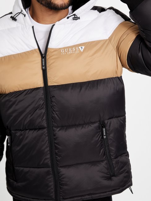 Tober Doudoune à Capuche Guess Jet Black Multi