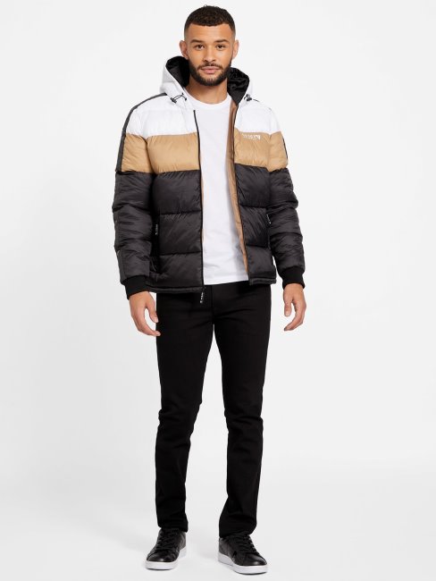 Tober Doudoune à Capuche Guess Jet Black Multi