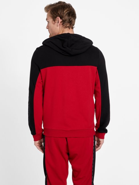 Sweat à Capuche Zippé Guess Eco Marcell Rouge Varsity