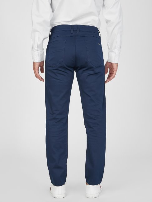 Guess Ledger Pantalon En Satin Encre Classique