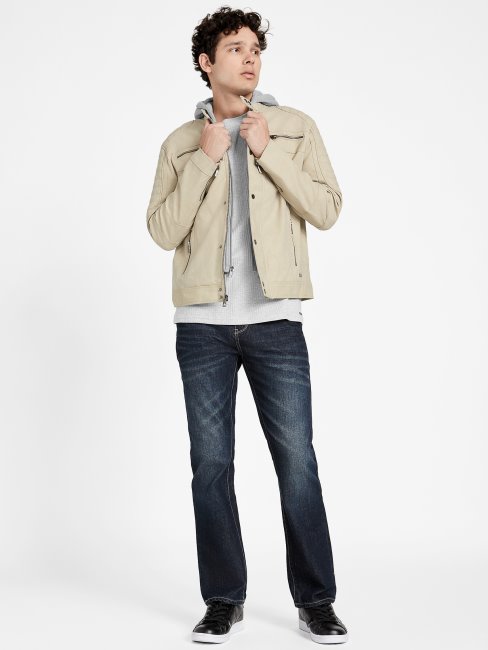 Veste De Moto Vintage En Faux Suède Preston Blanc Guess