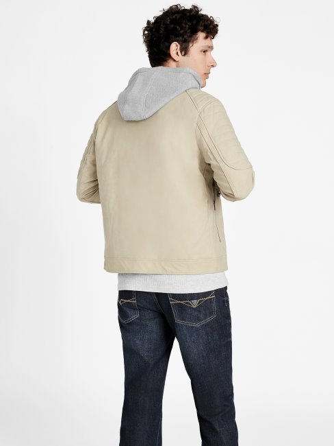 Veste De Moto Vintage En Faux Suède Preston Blanc Guess