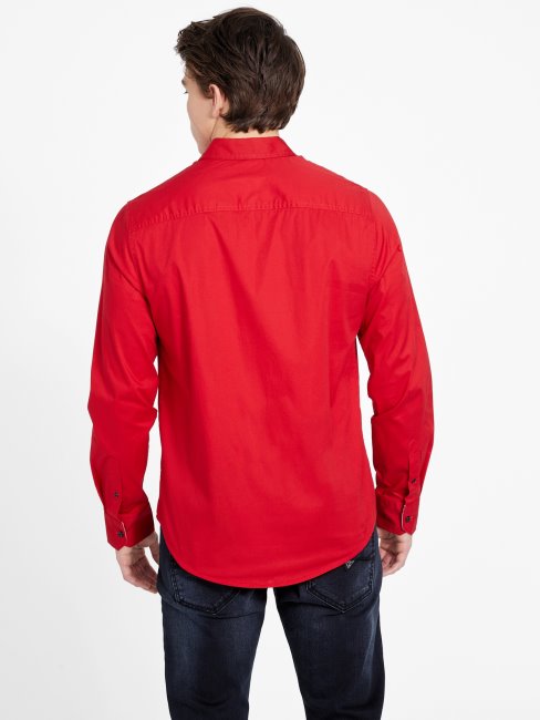 Tee Shirt Lingard Manches Longues Guess Rugby Rouge