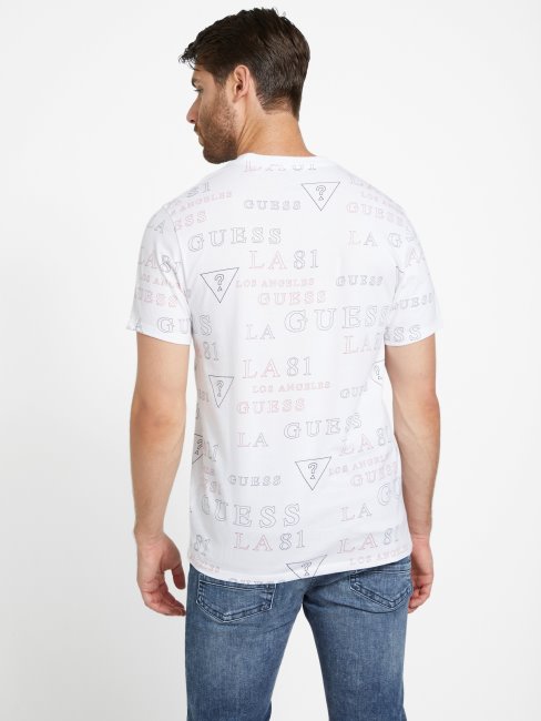 T-shirt à Logo Guess Devan Blanc Pur