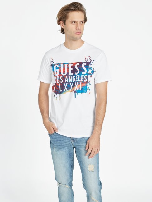 Tee Shirt Logo Chesapeak Blanc Pur Guess