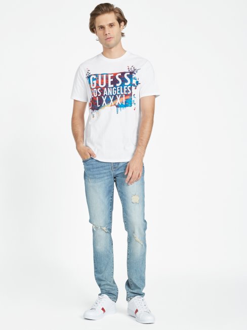 Tee Shirt Logo Chesapeak Blanc Pur Guess