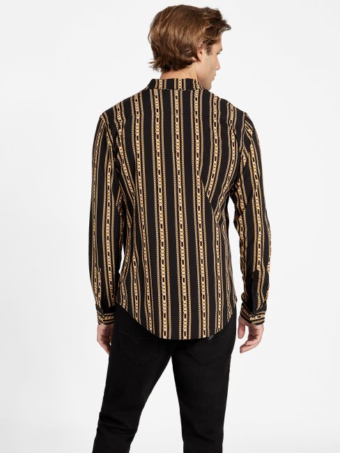 Chemise Graphique Guess Wiler Chain Noir De Jais