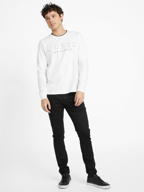 T-shirt Manches Longues Logo Kalico Guess Blanc Pur