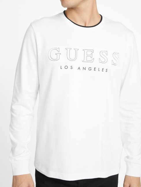 T-shirt Manches Longues Logo Kalico Guess Blanc Pur