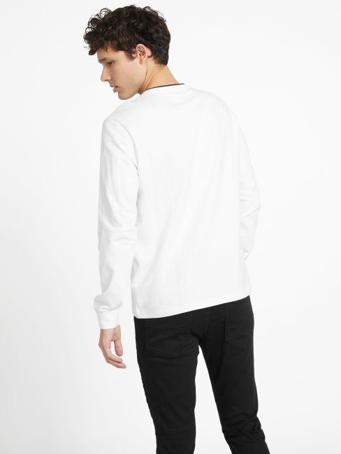 T-shirt Manches Longues Logo Kalico Guess Blanc Pur