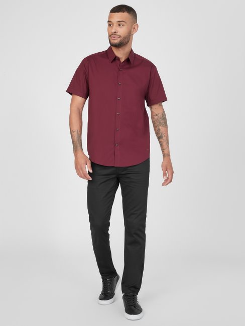 Guess Pantalon En Satin Noir De Jais Grand Livre