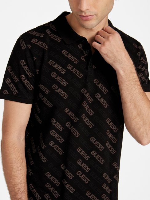 Bronton Logo Polo Guess Noir De Jais