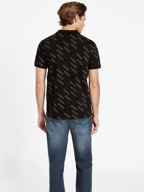 Bronton Logo Polo Guess Noir De Jais