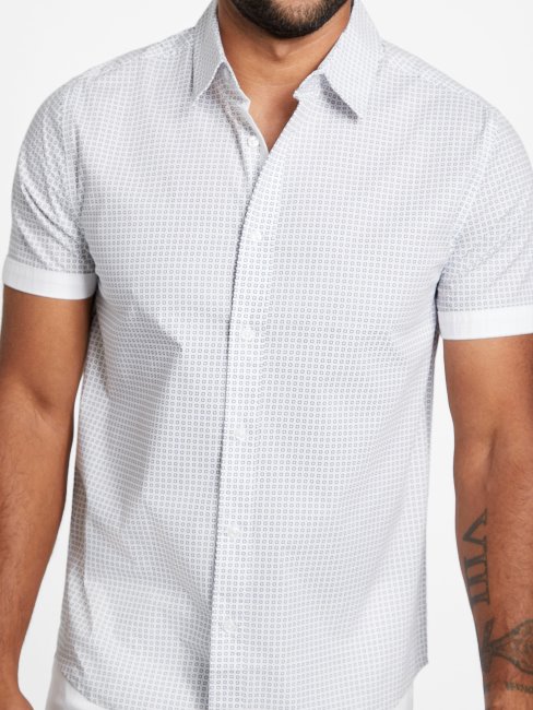 Chemise Guess Imprimé Geo Blanc Pur Gower