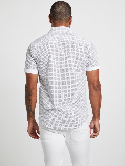 Chemise Guess Imprimé Geo Blanc Pur Gower