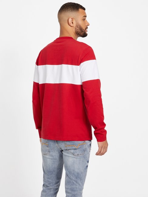 T-shirt Guess Eco Sandro à Manches Longues Varsity Rouge