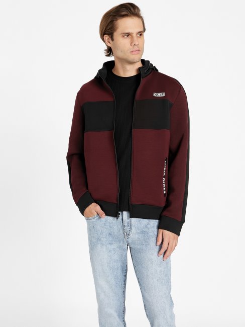 Benson Scuba Veste Zippée à Col Montant Marmont Rouge Guess
